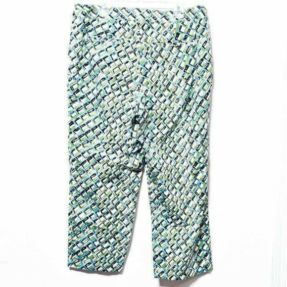 Liz Claiborne Golf Womens Audra Capri Pants Size 10 Green Black White - Picture 2 of 4